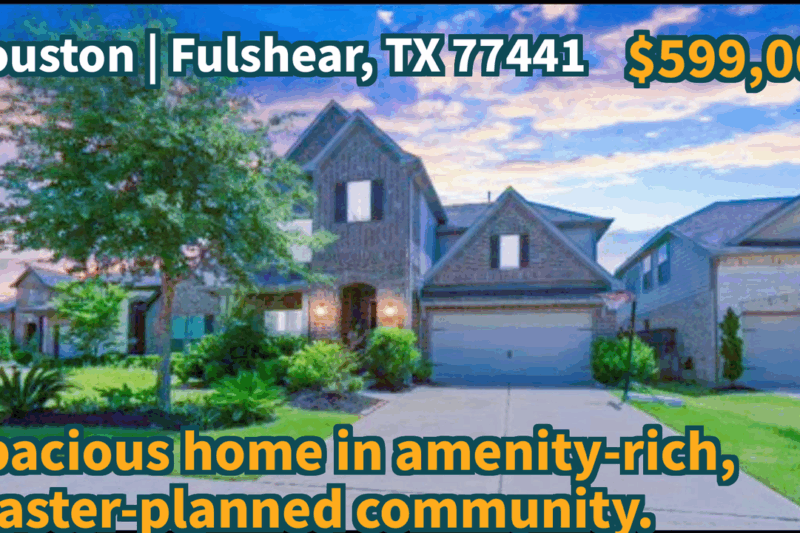 Fulshear, TX 77441 | $599,000 | 2,915 Sqft, 5 beds, 4 full baths, Single-Family | Spacious home in amenity-rich, master-planned community.