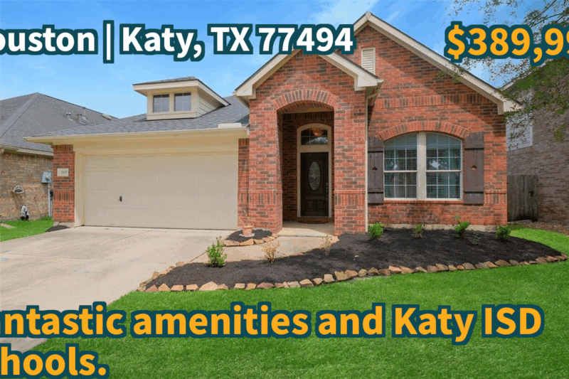 Katy, TX 77494 | $389,999 | 2,947 Sqft, 3 beds, 2 full and 1 half baths, Single-Family | Fantastic amenities and Katy ISD schools.