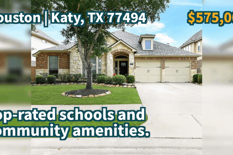 Katy, TX 77494 | $575,000 | 3,151 Sqft, 4 beds, 3 full baths, Single-Family | Top-rated schools and community amenities.