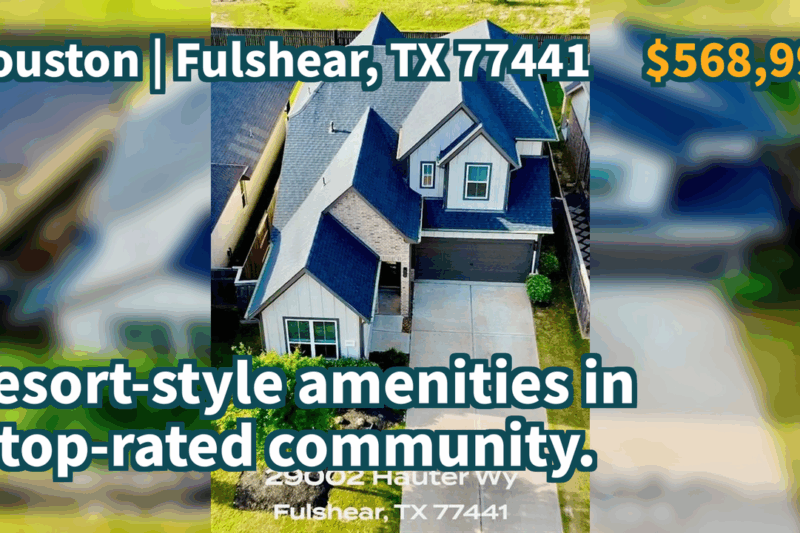 Fulshear, TX 77441 | $568,990 | 2,746 Sqft, 5 beds, 4 full baths, Single-Family | Resort-style amenities in a top-rated community.