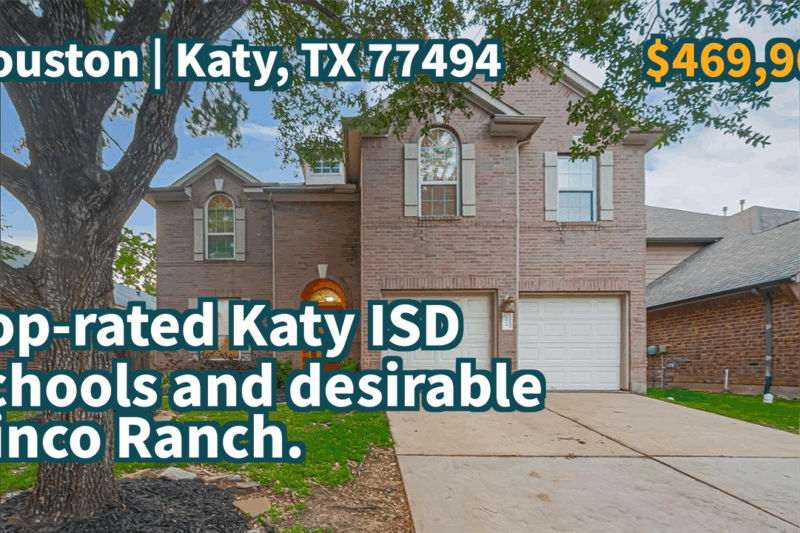 Katy, TX 77494 | $469,900 | 2,690 Sqft, 4 beds, 3 full and 1 half baths, Single-Family | Top-rated Katy ISD schools and desirable Cinco Ranch.