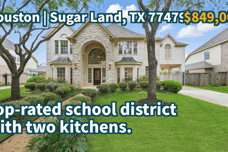 Sugar Land, TX 77479 | $849,000 | 3,663 Sqft, 4 beds, 3 full and 1 half baths, Single-Family | Top-rated school district with two kitchens.