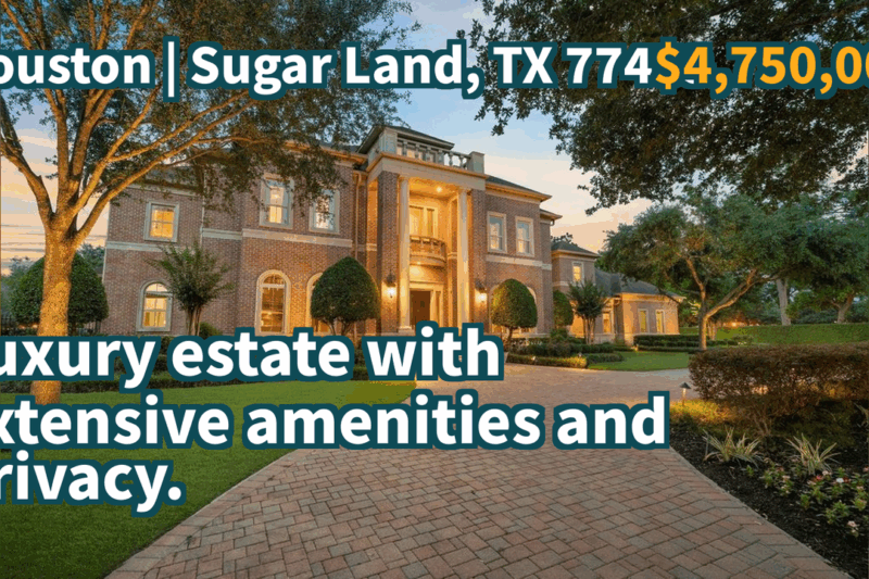 Sugar Land, TX 77479 | $4,750,000 | 11,904 Sqft, 6 beds, 6 full and 3 half baths, Single-Family | Luxury estate with extensive amenities and privacy.