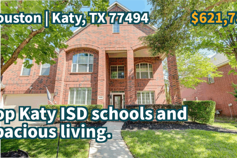 Katy, TX 77494 | $621,787 | 3,907 Sqft, 4 beds, 3 full and 1 half baths, Single-Family | Top Katy ISD schools and spacious living.