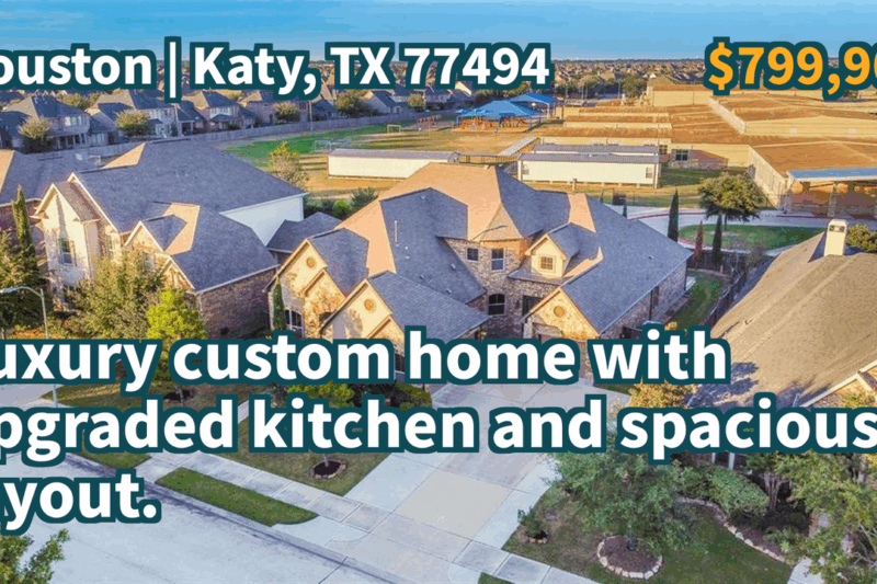 Katy, TX 77494 | $799,900 | 4,434 Sqft, 5 beds, 5 full and 1 half baths, Single-Family | Luxury custom home with upgraded kitchen and spacious layout.