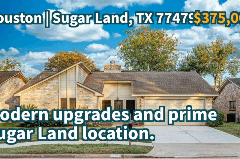 Sugar Land, TX 77479 | $375,000 | 1,907 Sqft, 3 beds, 2 full baths, Single-Family | Modern upgrades and prime Sugar Land location.