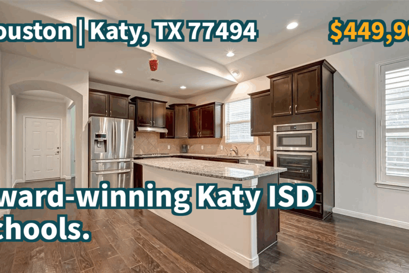 Katy, TX 77494 | $449,900 | 2,242 Sqft, 3 beds, 2 full and 1 half baths, Single-Family | Award-winning Katy ISD schools.