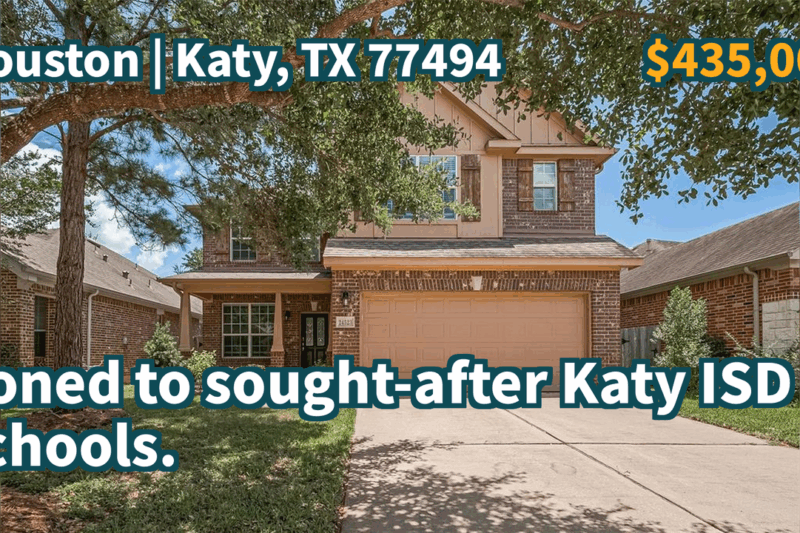 Katy, TX 77494 | $435,000 | 2,375 Sqft, 3 beds, 2 full and 1 half baths, Single-Family | Zoned to sought-after Katy ISD schools.