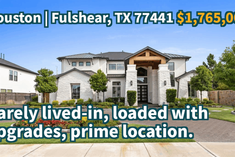 Fulshear, TX 77441 | $1,765,000 | 5,129 Sqft, 5 beds, 4 full and 1 half baths, Single-Family | Barely lived-in, loaded with upgrades, prime location.