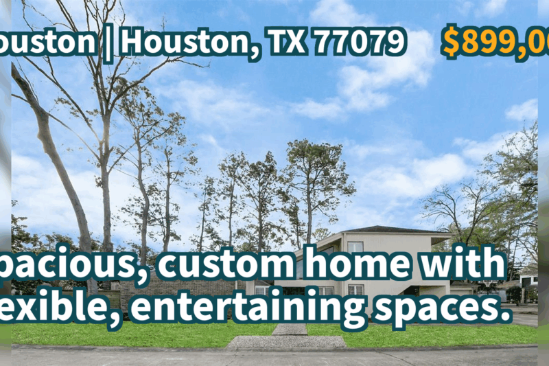 Houston, TX 77079 | $899,000 | 3,078 Sqft, 3 beds, 3 full and 2 half baths, Single-Family | Spacious, custom home with flexible, entertaining spaces.