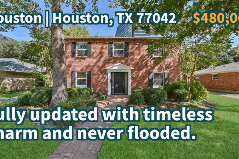 Houston, TX 77042 | $480,000 | 2,062 Sqft, 4 beds, 2 full and 1 half baths, Single-Family | Fully updated with timeless charm and never flooded.