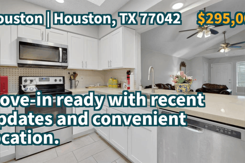 Houston, TX 77042 | $295,000 | 1,480 Sqft, 3 beds, 2 full baths, Single-Family | Move-in ready with recent updates and convenient location.