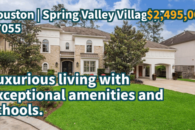 Spring Valley Village, TX 77055 | $2,495,000 | 6,042 Sqft, 4 beds, 4 full and 2 half baths, Single-Family | Luxurious living with exceptional amenities and schools.