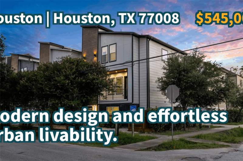Houston, TX 77008 | $545,000 | 2,138 Sqft, 3 beds, 3 full and 1 half baths, Single-Family | Modern design and effortless urban livability.