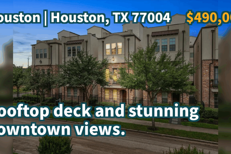 Houston, TX 77004 | $490,000 | 2,298 Sqft, 3 beds, 3 full and 1 half baths, Single-Family | Rooftop deck and stunning downtown views.