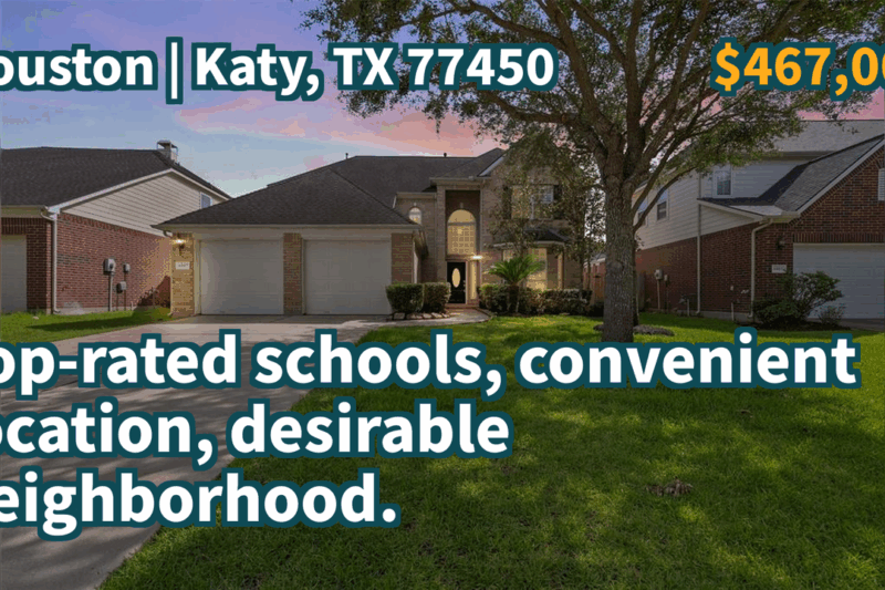 Katy, TX 77450 | $467,000 | 2,651 Sqft, 4 beds, 2 full and 1 half baths, Single-Family | Top-rated schools, convenient location, desirable neighborhood.
