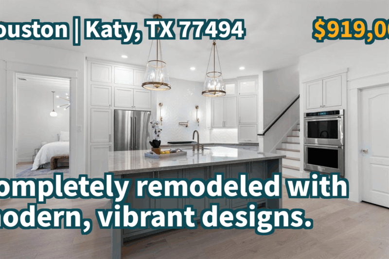 Katy, TX 77494 | $919,000 | 4,245 Sqft, 5 beds, 4 full baths, Single-Family | Completely remodeled with modern, vibrant designs.