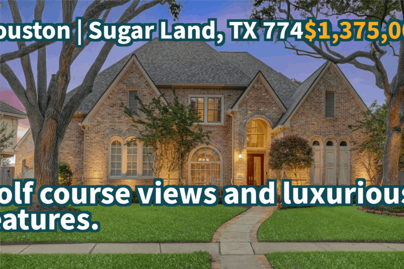 Sugar Land, TX 77479 | $1,375,000 | 5,647 Sqft, 6 beds, 4 full and 1 half baths, Single-Family | Golf course views and luxurious features.