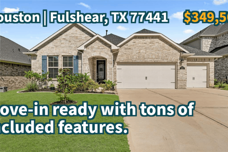 Fulshear, TX 77441 | $349,500 | 2,088 Sqft, 4 beds, 3 full baths, Single-Family | Move-in ready with tons of included features.