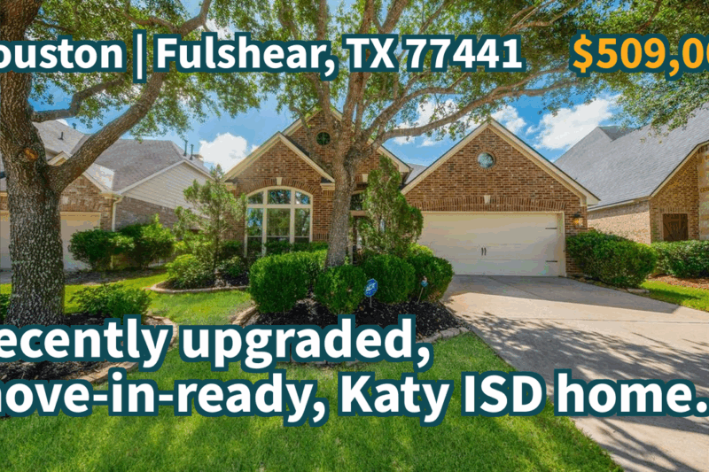 Fulshear, TX 77441 | $509,000 | 3,038 Sqft, 4 beds, 3 full baths, Single-Family | Recently upgraded, move-in-ready, Katy ISD home.