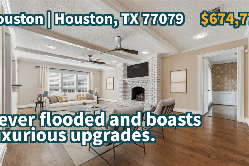 Houston, TX 77079 | $674,777 | 3,886 Sqft, 4 beds, 2 full and 2 half baths, Single-Family | Never flooded and boasts luxurious upgrades.