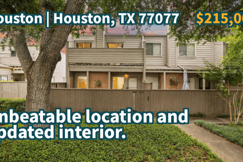 Houston, TX 77077 | $215,000 | 1,480 Sqft, 2 beds, 2 full and 1 half baths, Single-Family | Unbeatable location and updated interior.