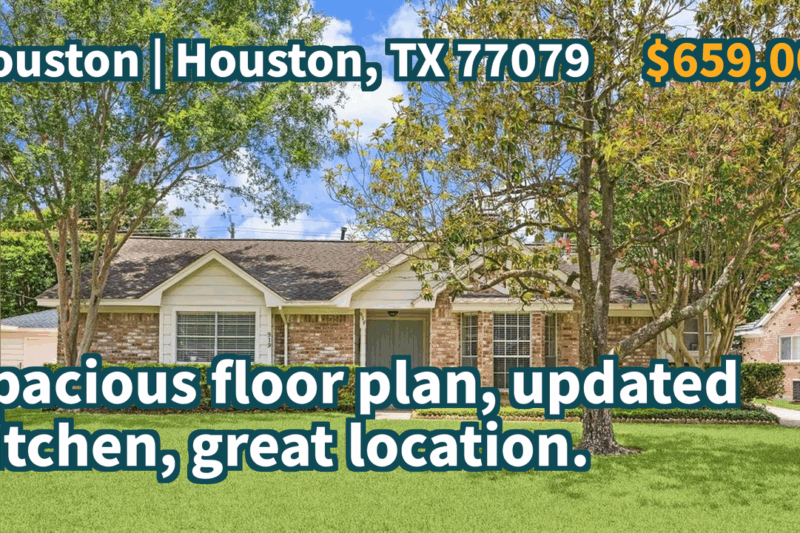 Houston, TX 77079 | $659,000 | 2,051 Sqft, 4 beds, 2 full baths, Single-Family | Spacious floor plan, updated kitchen, great location.