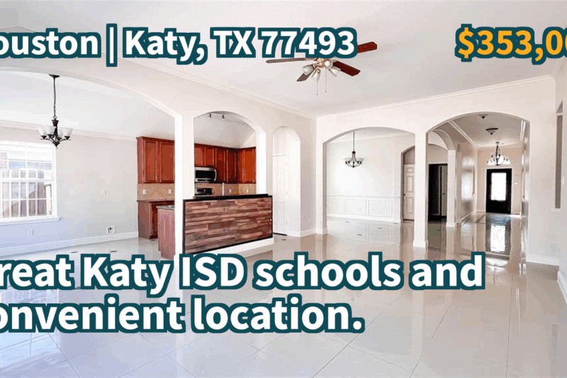 Katy, TX 77493 | $353,000 | 2,464 Sqft, 4 beds, 2 full baths, Single-Family | Great Katy ISD schools and convenient location.