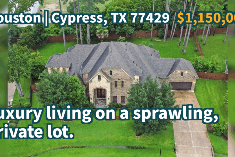 Cypress, TX 77429 | $1,150,000 | 5,332 Sqft, 5 beds, 5 full and 1 half baths, Single-Family | Luxury living on a sprawling, private lot.
