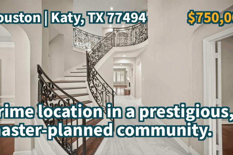 Katy, TX 77494 | $750,000 | 4,109 Sqft, 4 beds, 3 full and 1 half baths, Single-Family | Prime location in a prestigious, master-planned community.