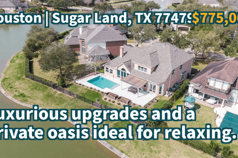 Sugar Land, TX 77479 | $775,000 | 3,487 Sqft, 5 beds, 3 full and 1 half baths, Single-Family | Luxurious upgrades and a private oasis ideal for relaxing.