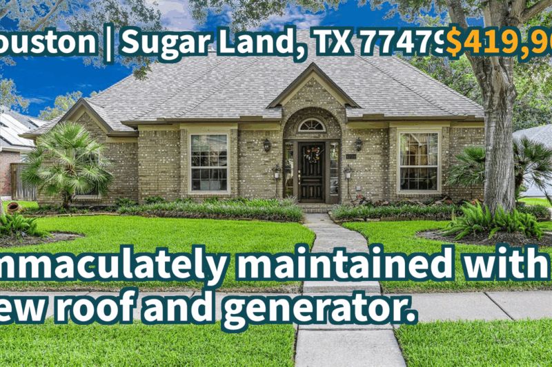 Sugar Land, TX 77479 | $419,900 | 2,354 Sqft, 4 beds, 2 full baths, Single-Family | Immaculately maintained with a new roof and generator.