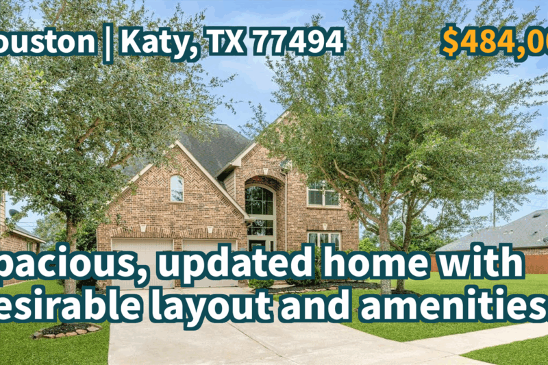 Katy, TX 77494 | $484,000 | 2,863 Sqft, 4 beds, 3 full and 1 half baths, Single-Family | Spacious, updated home with desirable layout and amenities.
