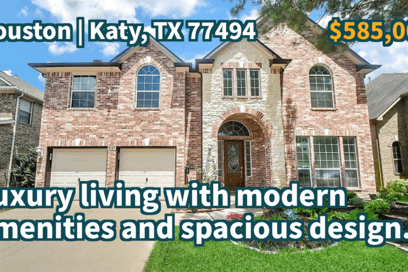 Katy, TX 77494 | $585,000 | 4,036 Sqft, 4 beds, 3 full and 1 half baths, Single-Family | Luxury living with modern amenities and spacious design.