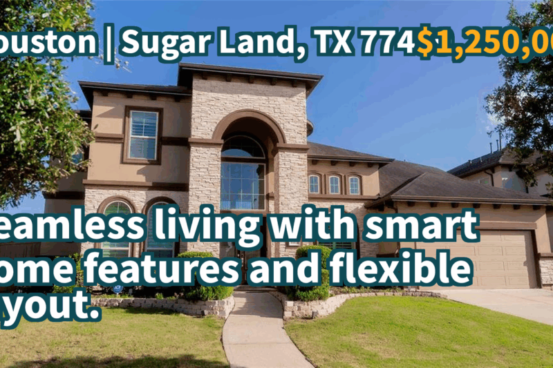 Sugar Land, TX 77479 | $1,250,000 | 4,211 Sqft, 5 beds, 5 full and 1 half baths, Single-Family | Seamless living with smart home features and flexible layout.
