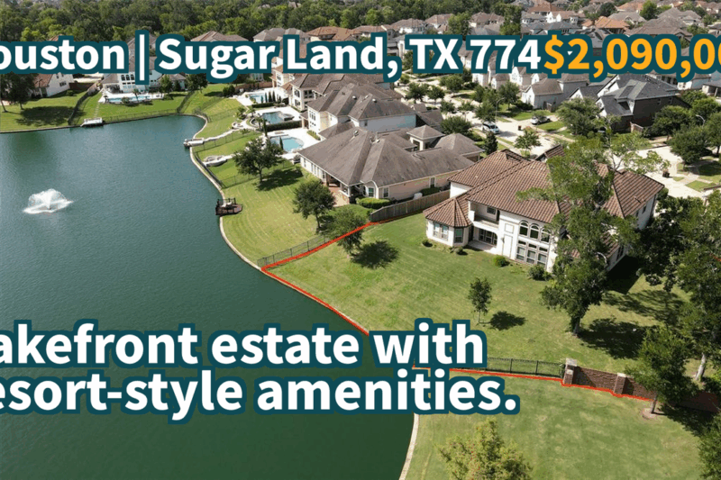 Sugar Land, TX 77479 | $2,090,000 | 5,563 Sqft, 6 beds, 5 full and 1 half baths, Single-Family | Lakefront estate with resort-style amenities.