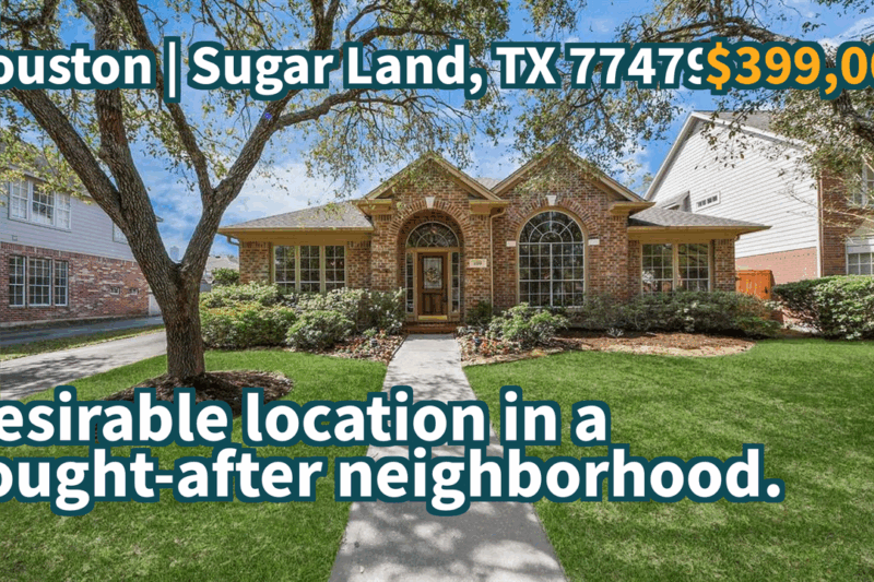Sugar Land, TX 77479 | $399,000 | 2,640 Sqft, 4 beds, 2 full and 1 half baths, Single-Family | Desirable location in a sought-after neighborhood.