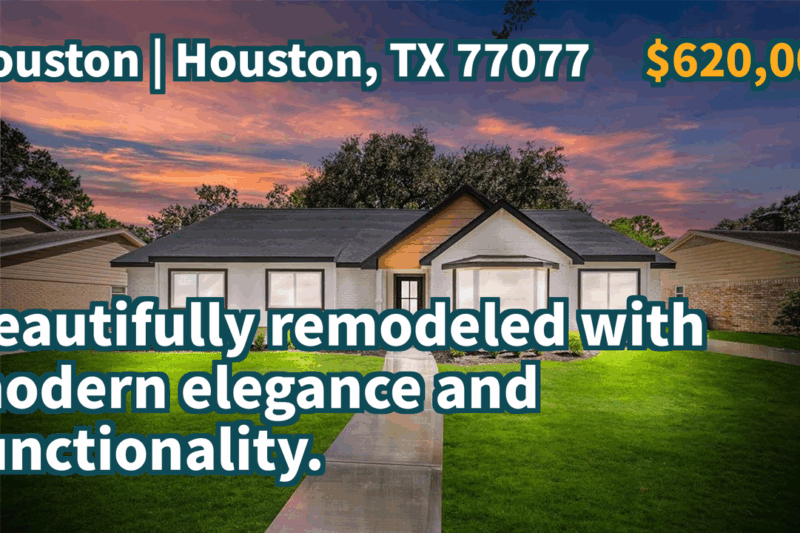 Houston, TX 77077 | $620,000 | 2,192 Sqft, 4 beds, 2 full and 1 half baths, Single-Family | Beautifully remodeled with modern elegance and functionality.
