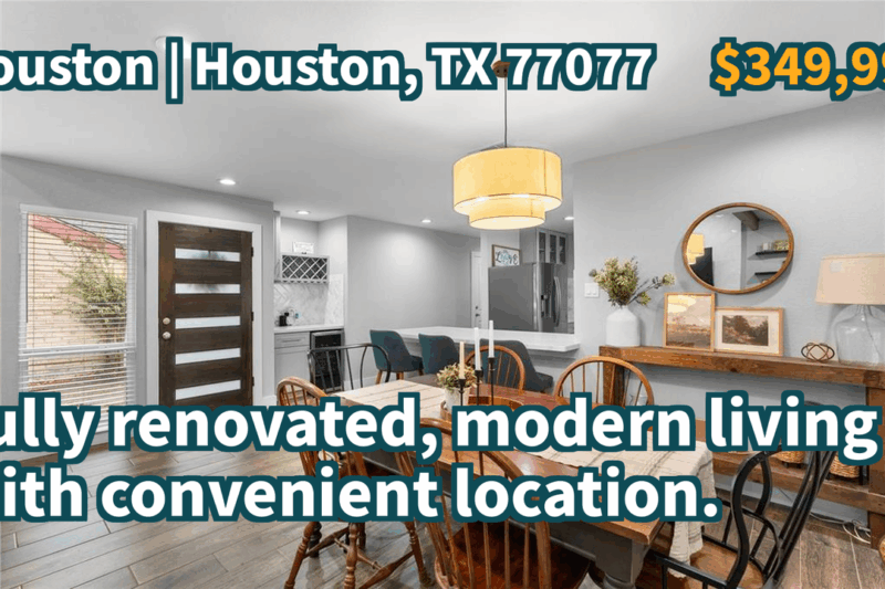 Houston, TX 77077 | $349,999 | 1,726 Sqft, 3 beds, 2 full baths, Single-Family | Fully renovated, modern living with convenient location.