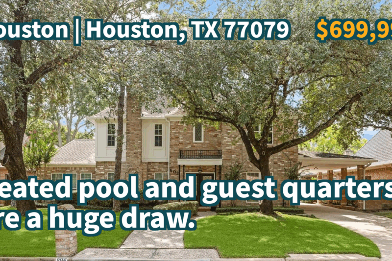 Houston, TX 77079 | $699,999 | 3,076 Sqft, 4 beds, 3 full and 1 half baths, Single-Family | Heated pool and guest quarters are a huge draw.
