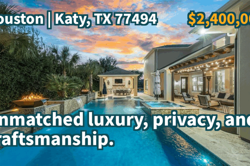 Katy, TX 77494 | $2,400,000 | 6,517 Sqft, 5 beds, 6 full and 1 half baths, Single-Family | Unmatched luxury, privacy, and craftsmanship.