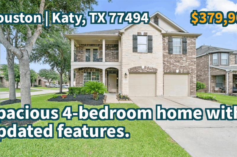 Katy, TX 77494 | $379,900 | 2,359 Sqft, 4 beds, 2 full and 1 half baths, Single-Family | Spacious 4-bedroom home with updated features.