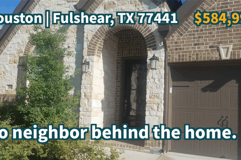 Fulshear, TX 77441 | $584,990 | 3,056 Sqft, 4 beds, 3 full baths, Single-Family | No neighbor behind the home.