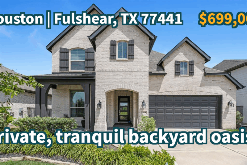 Fulshear, TX 77441 | $699,000 | 3,049 Sqft, 4 beds, 4 full baths, Single-Family | Private, tranquil backyard oasis.