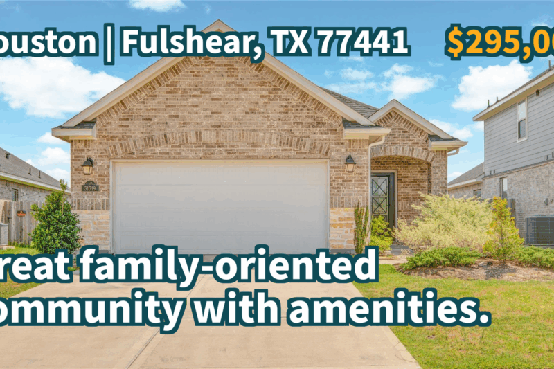 Fulshear, TX 77441 | $295,000 | 1,602 Sqft, 4 beds, 2 full baths, Single-Family | Great family-oriented community with amenities.