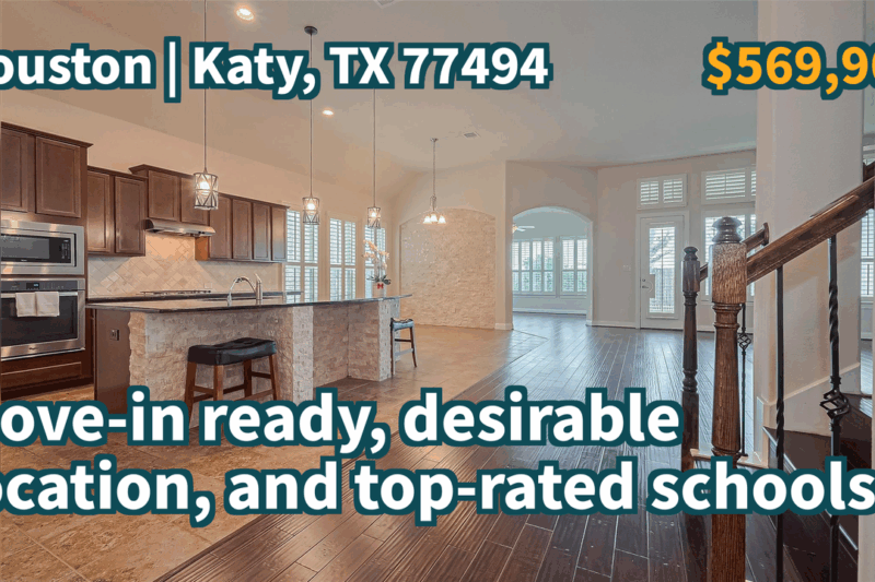 Katy, TX 77494 | $569,900 | 3,249 Sqft, 4 beds, 3 full and 1 half baths, Single-Family | Move-in ready, desirable location, and top-rated schools.