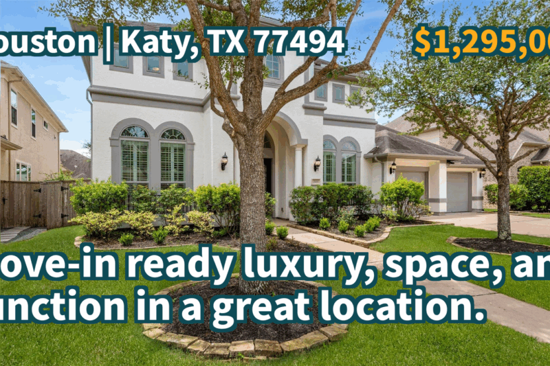 Katy, TX 77494 | $1,295,000 | 5,322 Sqft, 5 beds, 5 full and 1 half baths, Single-Family | Move-in ready luxury, space, and function in a great location.