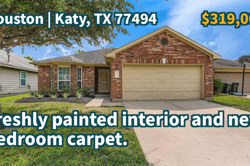 Katy, TX 77494 | $319,000 | 1,675 Sqft, 3 beds, 2 full baths, Single-Family | Freshly painted interior and new bedroom carpet.