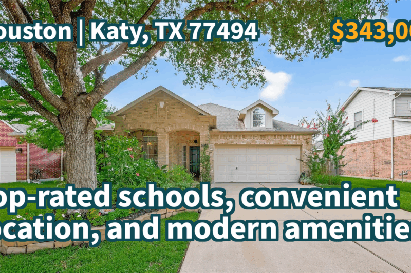 Katy, TX 77494 | $343,000 | 1,859 Sqft, 3 beds, 2 full baths, Single-Family | Top-rated schools, convenient location, and modern amenities.
