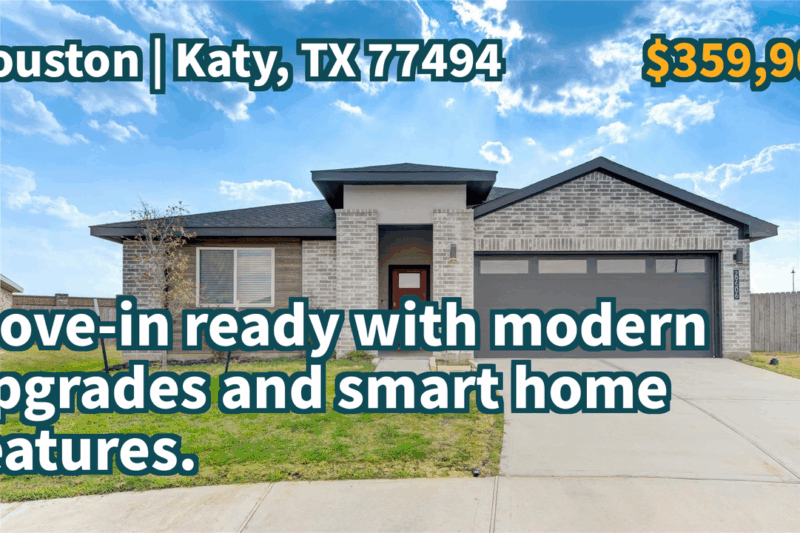 Katy, TX 77494 | $359,900 | 2,082 Sqft, 4 beds, 2 full baths, Single-Family | Move-in ready with modern upgrades and smart home features.